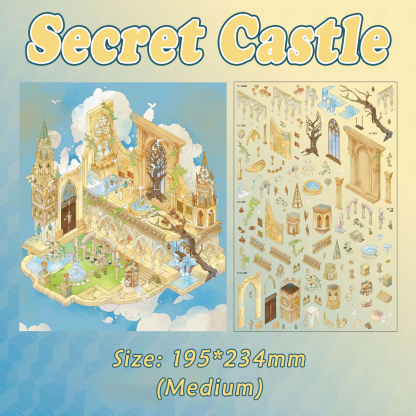 Fantasy Realm DIY 3D Scene Stickers Collection - 6 Cute Miniature Scenes