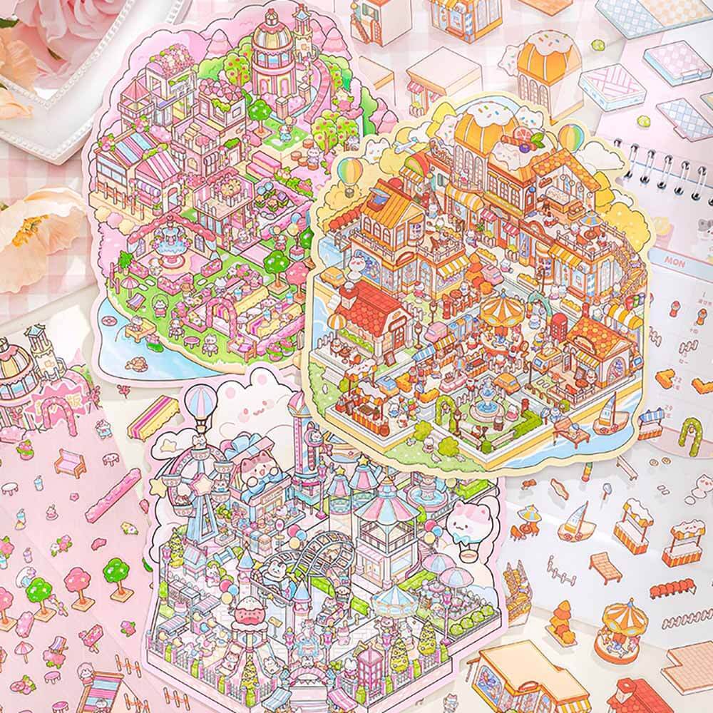 Serene Pop-ups DIY 3D Scene Stickers 3 Cute Miniature Scenes