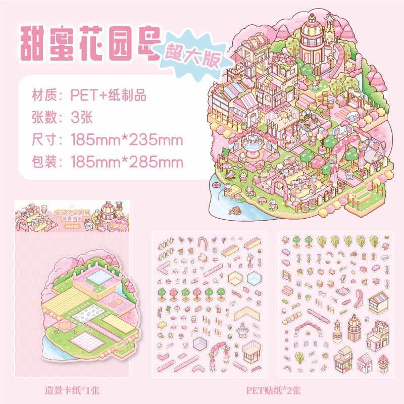 Serene Pop-ups DIY 3D Scene Stickers 3 Cute Miniature Scenes