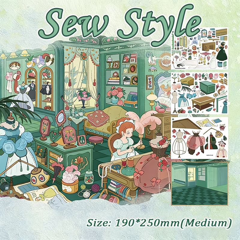 Stitch Sparkle DIY 3D Scene Stickers - 2 Cute Miniature Scenes