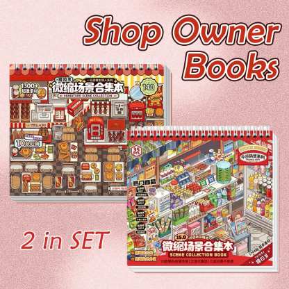 Shop Owner Books DIY 3D Scene Stickers Collection - 2 Cute Miniature Scenes