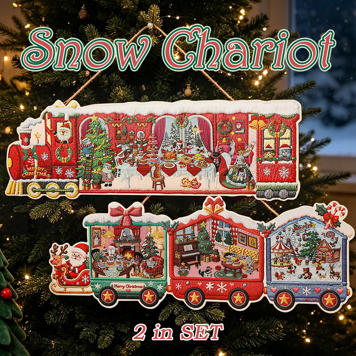 Snow Chariot DIY 3D Scene Stickers Collection - 2 Cute Miniature Scenes