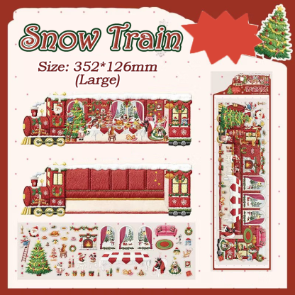 Snow Chariot DIY 3D Scene Stickers Collection - 2 Cute Miniature Scenes