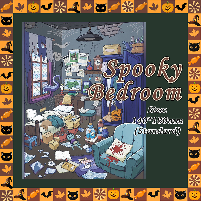 Spooky House DIY 3D Scene Stickers Collection - 4 Cute Miniature Scenes