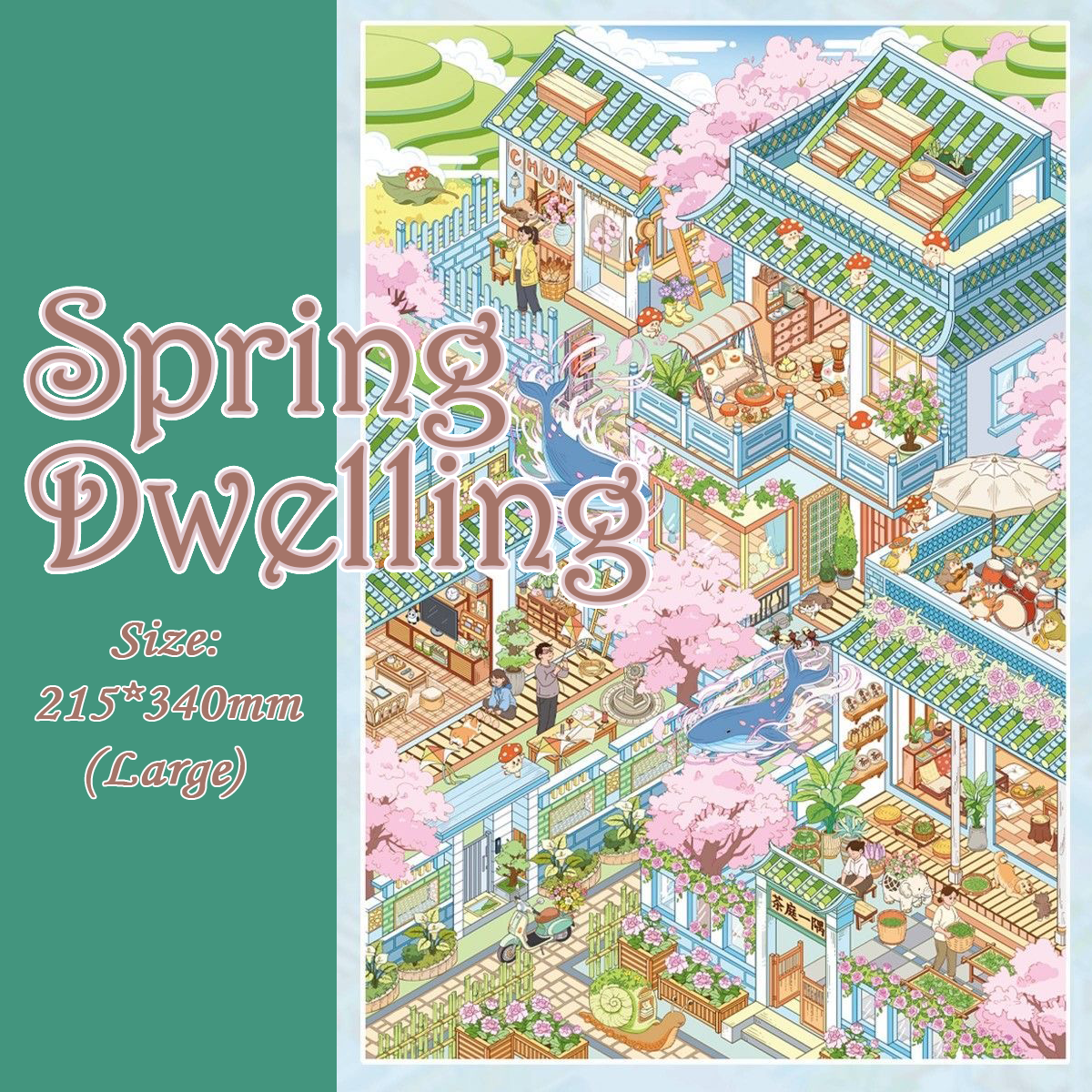 Quarter View DIY 3D Scene Stickers Collection - 5 Cute Miniature Scenes