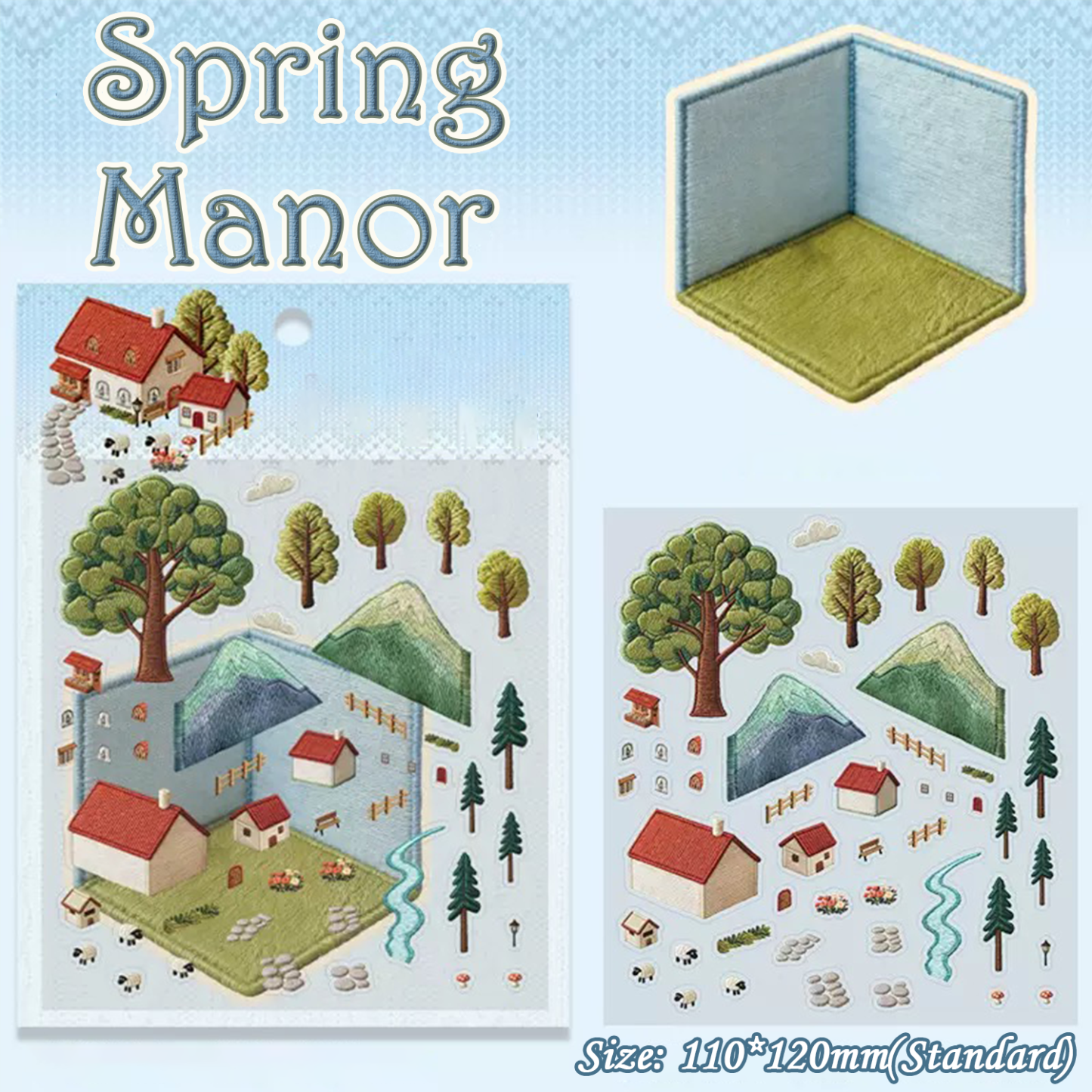 Fuzz Stitch DIY 3D Scene Stickers - 4 Cute Miniature Scenes