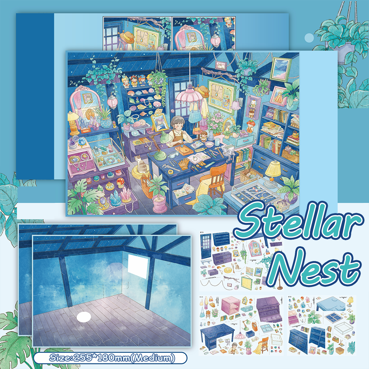 Sunny Daily DIY 3D Scene Stickers Collection - 4 Cute Miniature Scenes