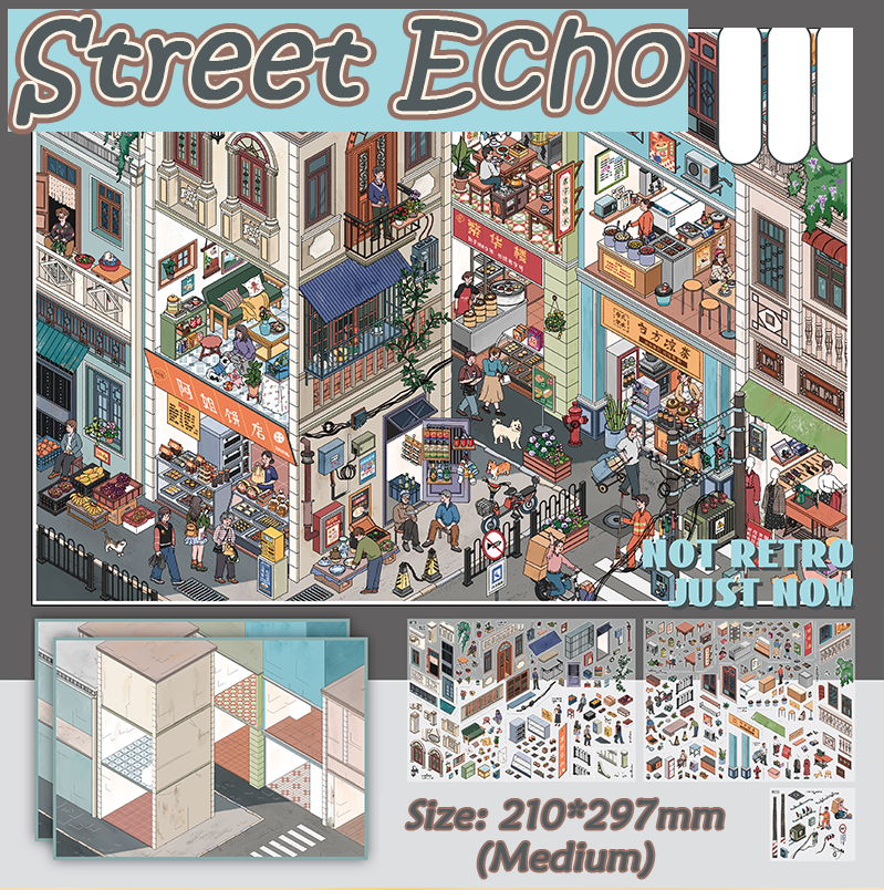 Alley Hues DIY 3D Scene Stickers Collection - 6 Cute Miniature Scenes