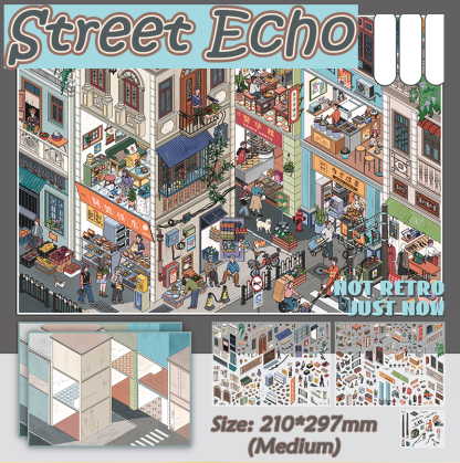 Alley Hues DIY 3D Scene Stickers Collection - 6 Cute Miniature Scenes