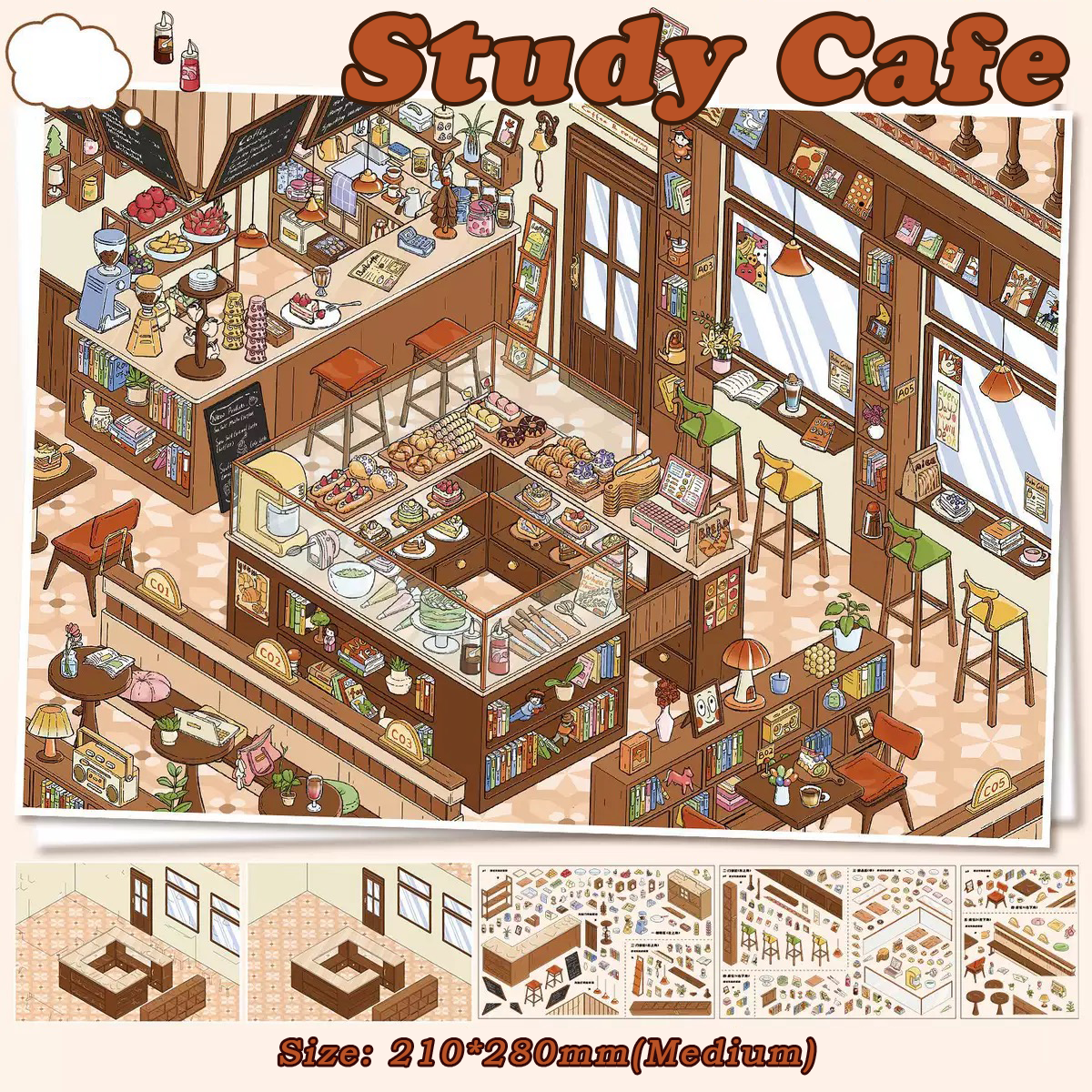 Big Market Series DIY 3D Scene Stickers Collection - 6 Cute Miniature Scenes