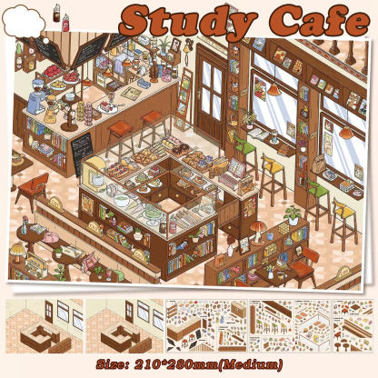 Big Market Series DIY 3D Scene Stickers Collection - 6 Cute Miniature Scenes