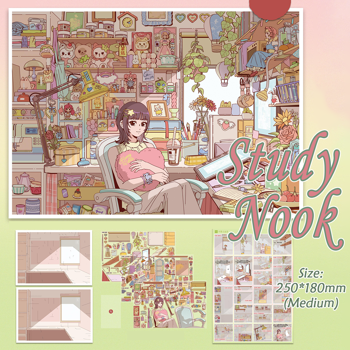Scenes of Slow DIY 3D Scene Stickers Collection - 4 Cute Miniature Scenes