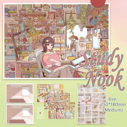 Scenes of Slow DIY 3D Scene Stickers Collection - 4 Cute Miniature Scenes