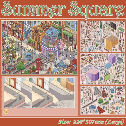Quarter View DIY 3D Scene Stickers Collection - 5 Cute Miniature Scenes