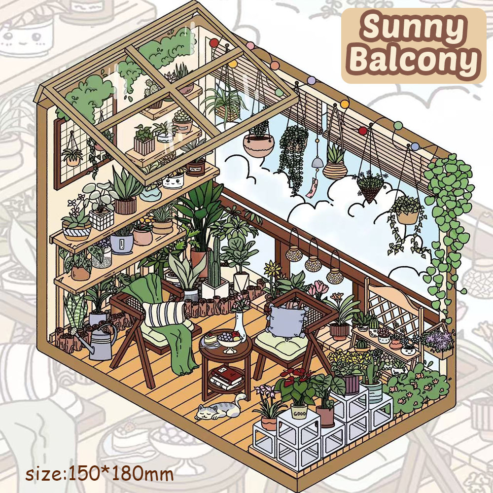 Wooden Life DIY 3D Scene Stickers - 2 Miniature Scenes