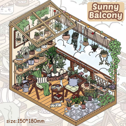 Wooden Life DIY 3D Scene Stickers - 2 Miniature Scenes