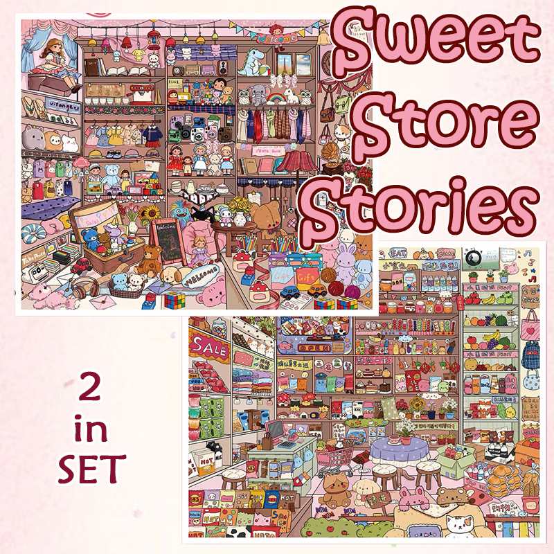 Sweet Store Stories 3D Sticker Collection - 2 Cute Miniature Scenes