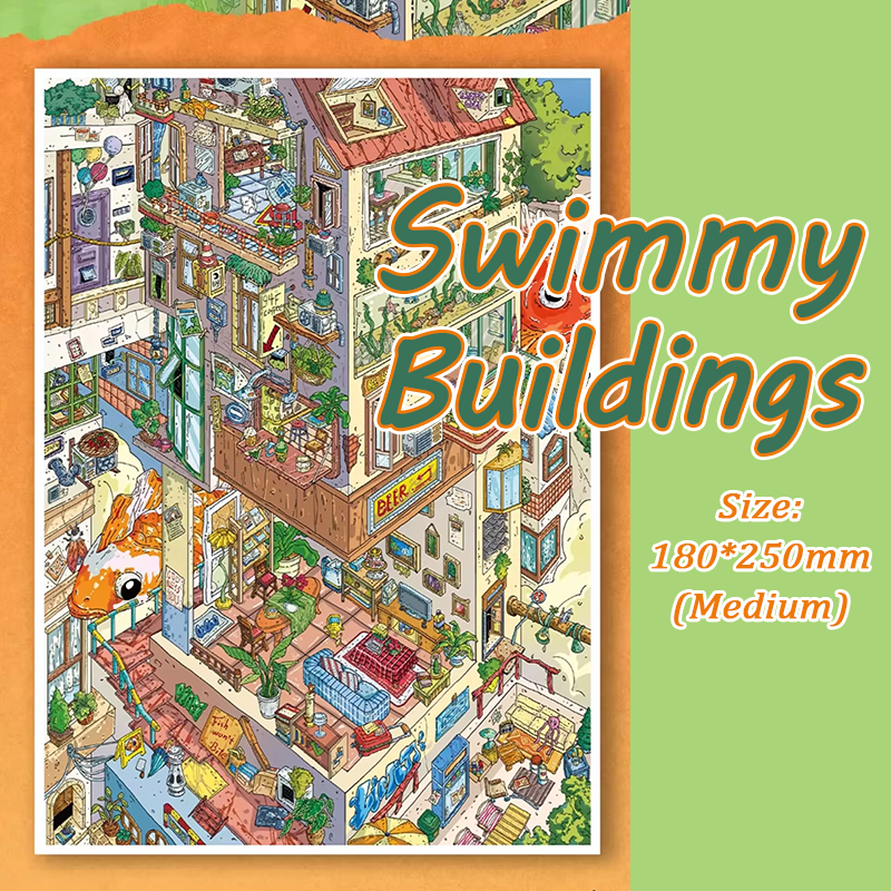 Old City DIY 3D Sticker Collection - 2 Cute Miniature Scens