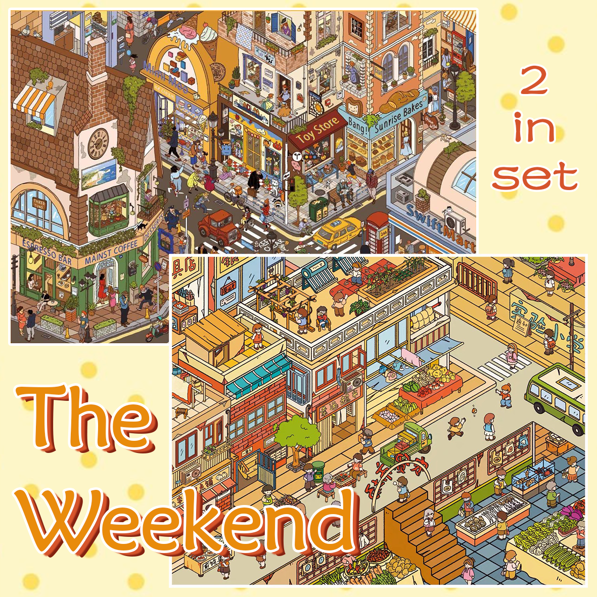 The Weekend DIY 3D Scene Stickers Collection - 2 Cute Miniature Scenes
