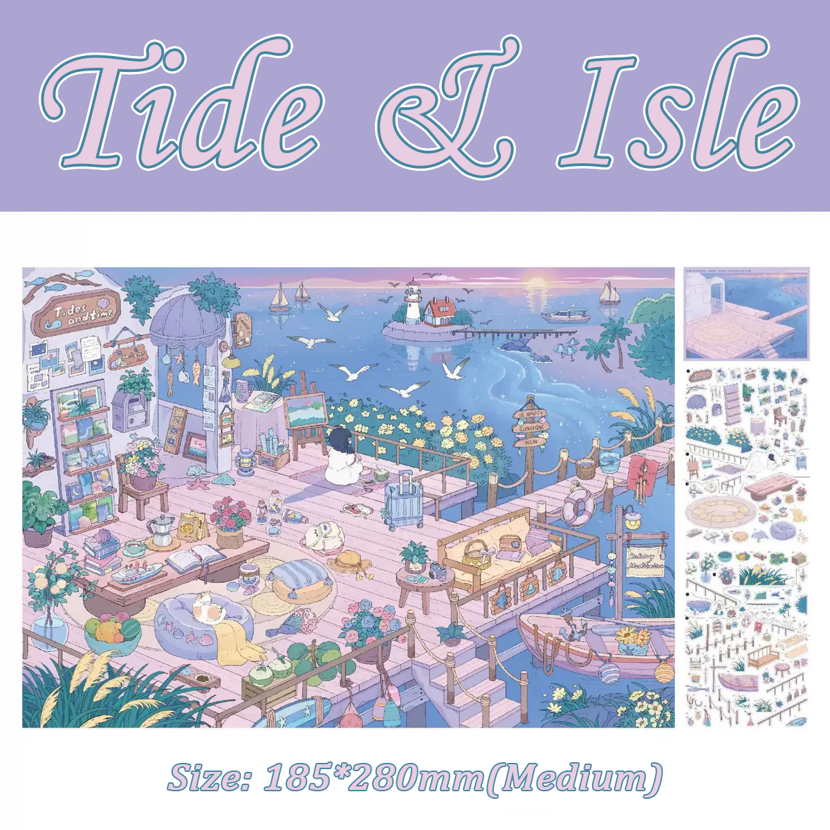Fleeting Life DIY 3D Scene Stickers Collection - 4 Cute Miniature Scenes