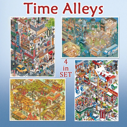 Time Alleys DIY 3D Scene Stickers - 4 Cute Miniature Scenes