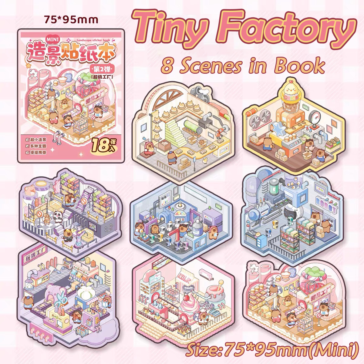 Build Mini Books DIY 3D Scene Stickers Collection - 4 Cute Miniature Scenes