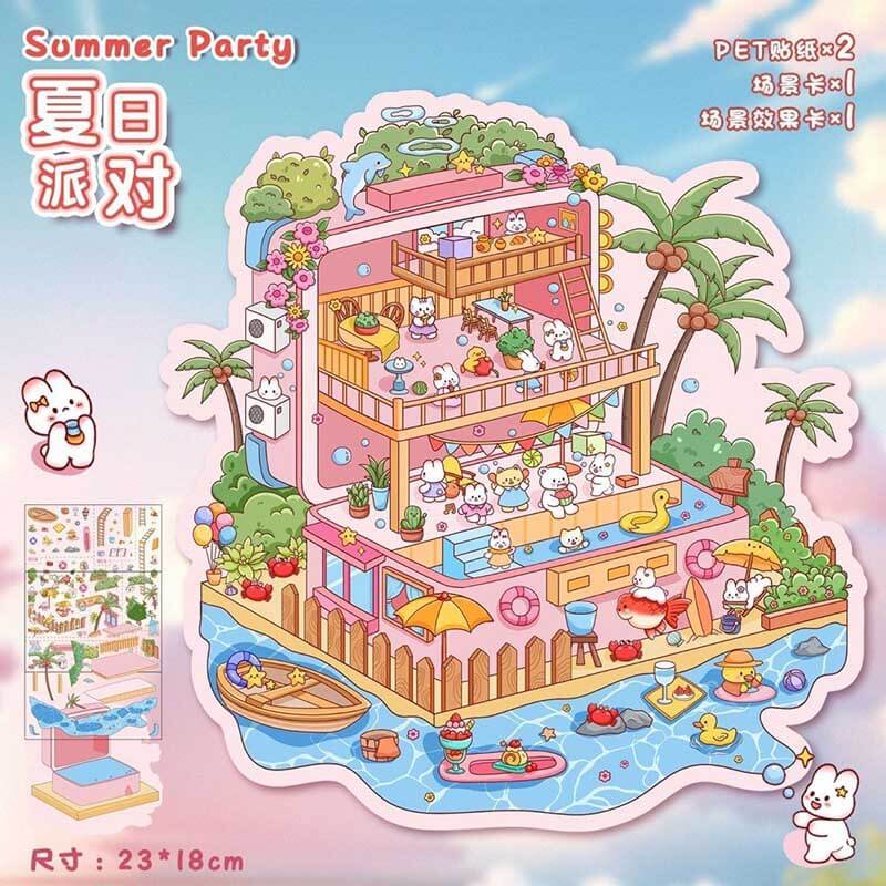 Treat Time DIY 3D Scene Stickers 2 Cute Miniature Scenes