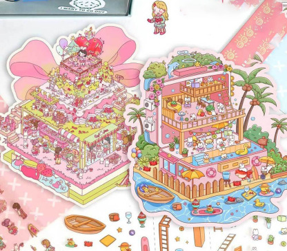 Treat Time DIY 3D Scene Stickers 2 Cute Miniature Scenes