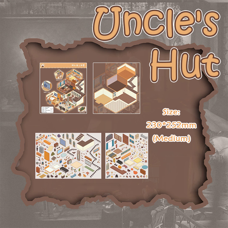 Villa Town DIY 3D Scene Stickers - 2 Cute Miniature Scenes