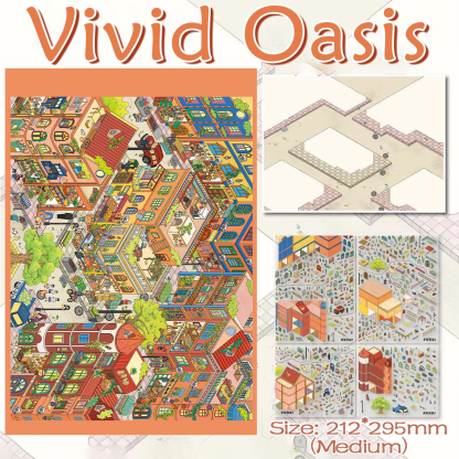 Town Mosaic DIY 3D Scene Stickers Collection - 4 Cute Miniature Scenes