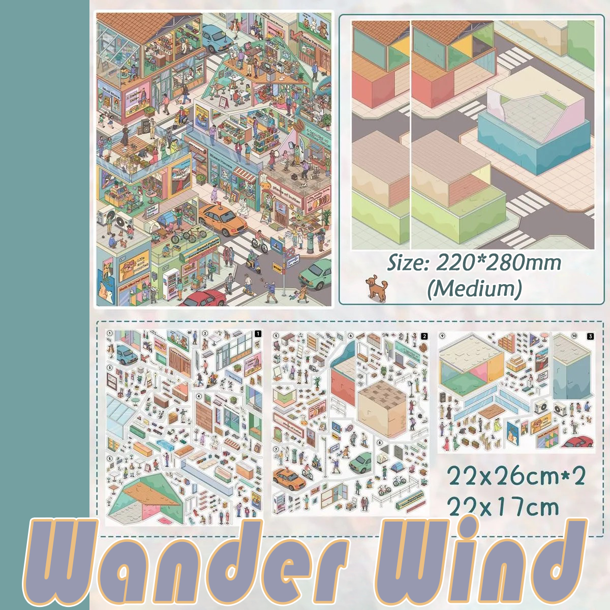 Drift Breeze DIY 3D Scene Stickers Collection - 2 Cute Miniature Scenes