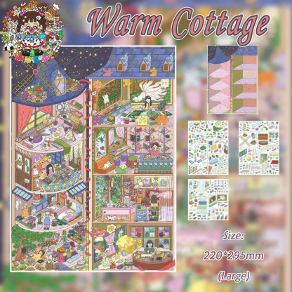 Enchanted Worlds DIY 3D Scene Stickers Collection - 4 Cute Miniature Scenes