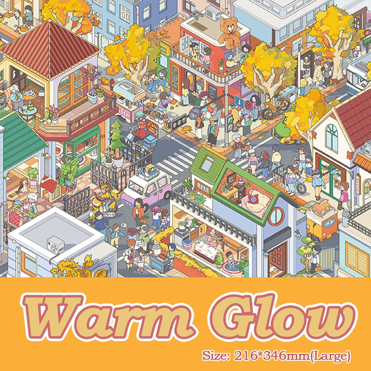 Cozy Room Street DIY 3D Scene Stickers - 8 Cute Miniature Scenes