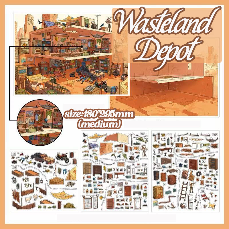 Scap Lodge DIY 3D Scene Stickers Collection - 2 Cute Miniature Scenes
