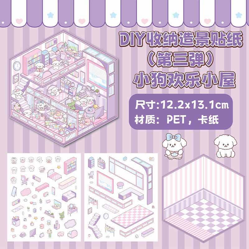 Wholesome Haven DIY 3D Sticker Collection 4 Cute Miniature Scenes