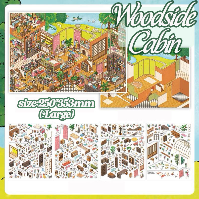 Scap Lodge DIY 3D Scene Stickers Collection - 2 Cute Miniature Scenes