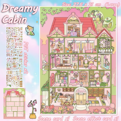 Restful Realm DIY 3D Sticker Collection - 2 Cute Miniature Scenes