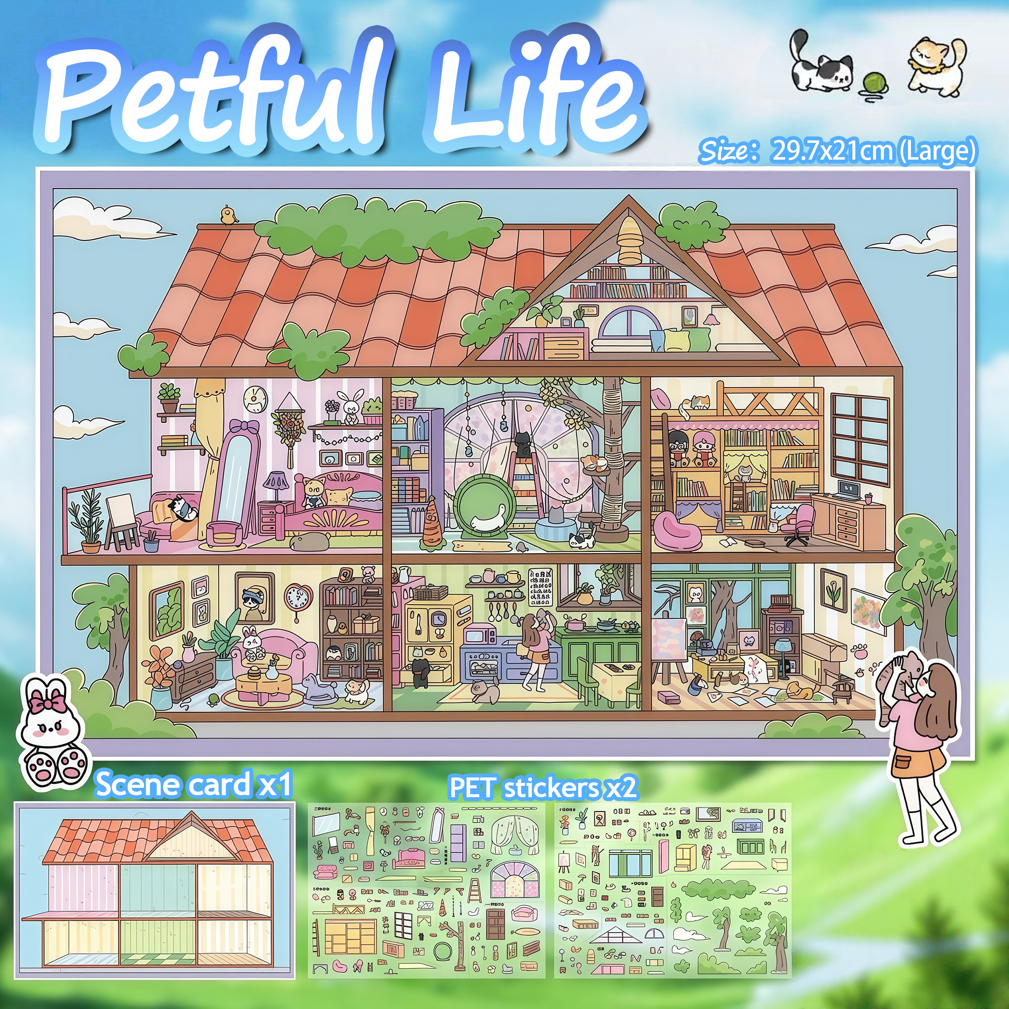 Petful Life DIY 3D Sticker Collection - Cute Miniature Scene