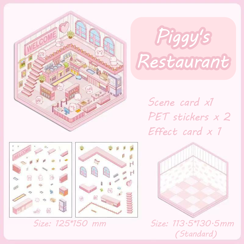 Wonderful House DIY 3D Sticker Collection - 8 Cute Miniature Scenes