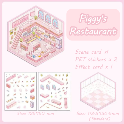 Wonderful House DIY 3D Sticker Collection - 8 Cute Miniature Scenes