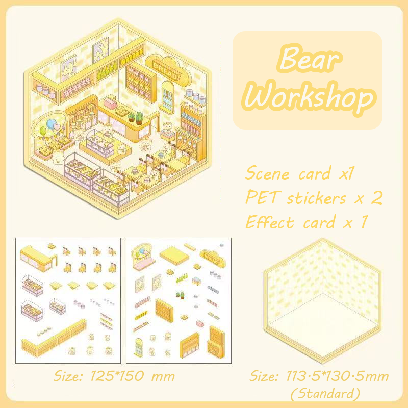 Wonderful House DIY 3D Sticker Collection - 8 Cute Miniature Scenes