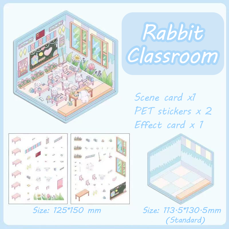 Wonderful House DIY 3D Sticker Collection - 8 Cute Miniature Scenes