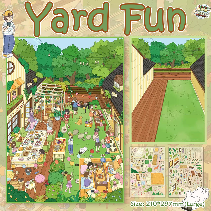 Green Party DIY 3D Scene Stickers - 2 Miniature Scenes