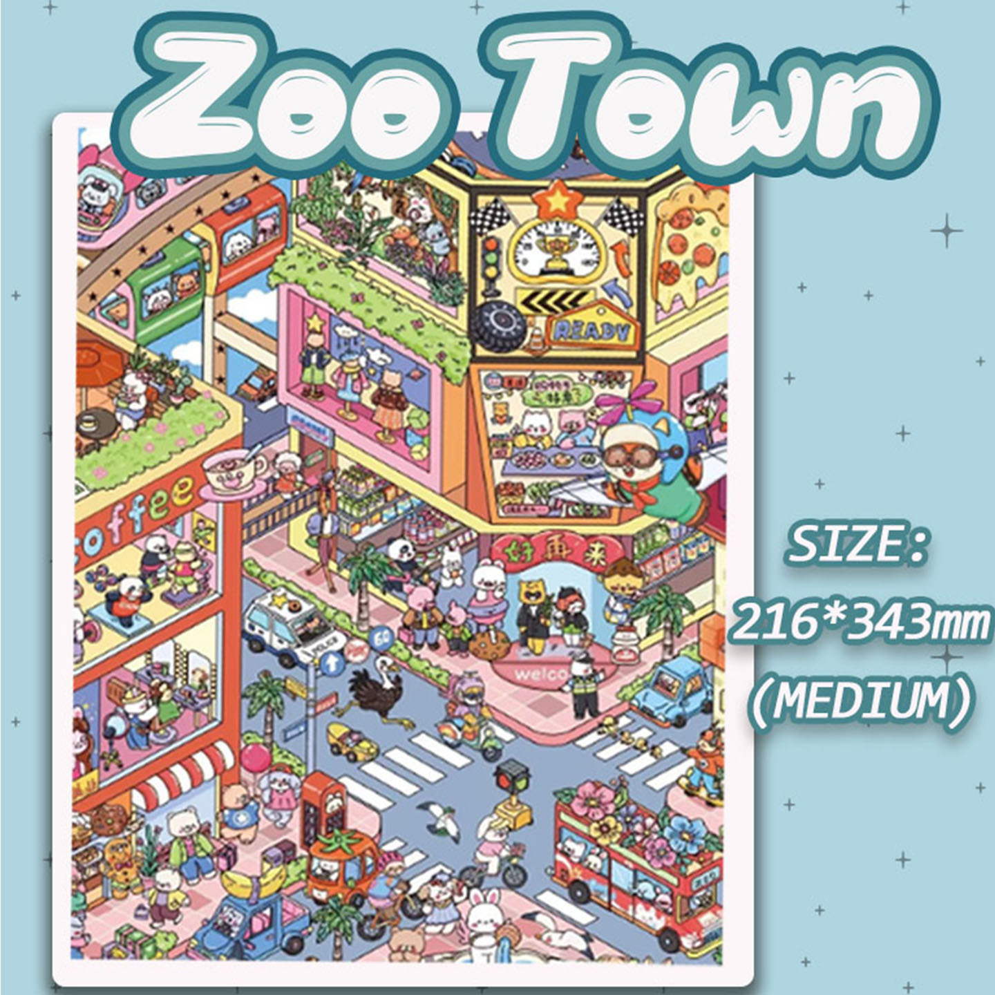 Animal Party DIY 3D Scene Stickers - 3 Cute Miniature Scenes