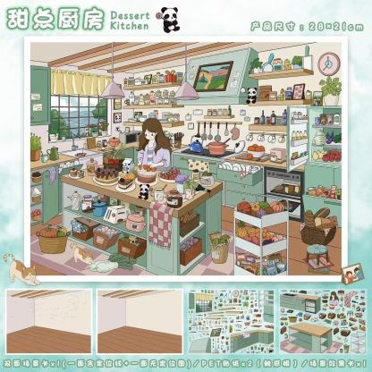 Warm Life 3D Sticker Collection - 2 Cute Miniature Scenes