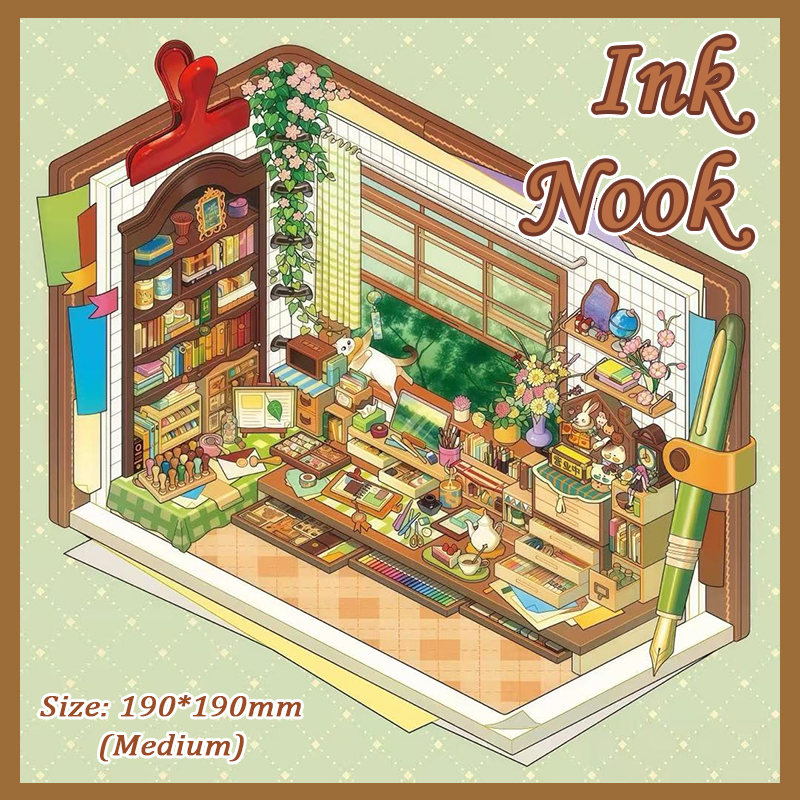 Mini Mansion DIY 3D Sticker Collection - 4 Cute Miniature Scenes