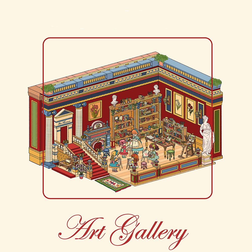 Princess-Themed Room DIY 3D Sticker Collection - 4 Cute Miniature Scenes