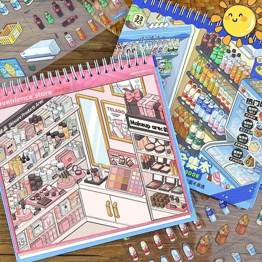 Convenience Store Book DIY 3D Scene Stickers - Cute Miniature Scene