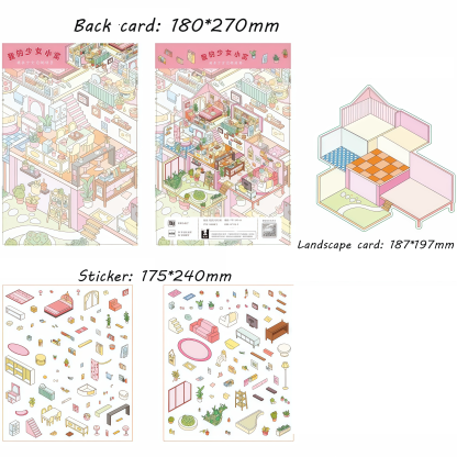 City Life DIY 3D Sticker Collection - 5 Cute Miniature Scenes