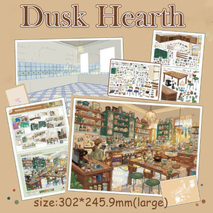 Cozy Space DIY 3D Scene Stickers Collection - 4 Cute Miniature Scenes